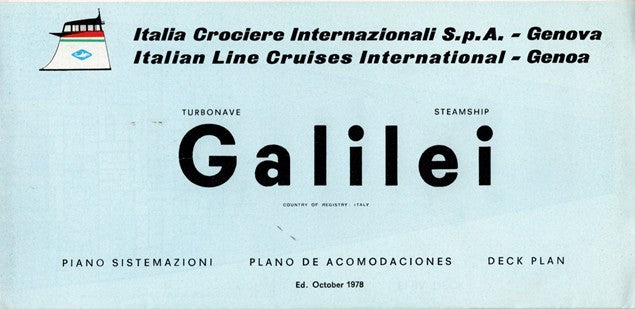 GALILEI: 1963 - Cruise deck plan from 1979
