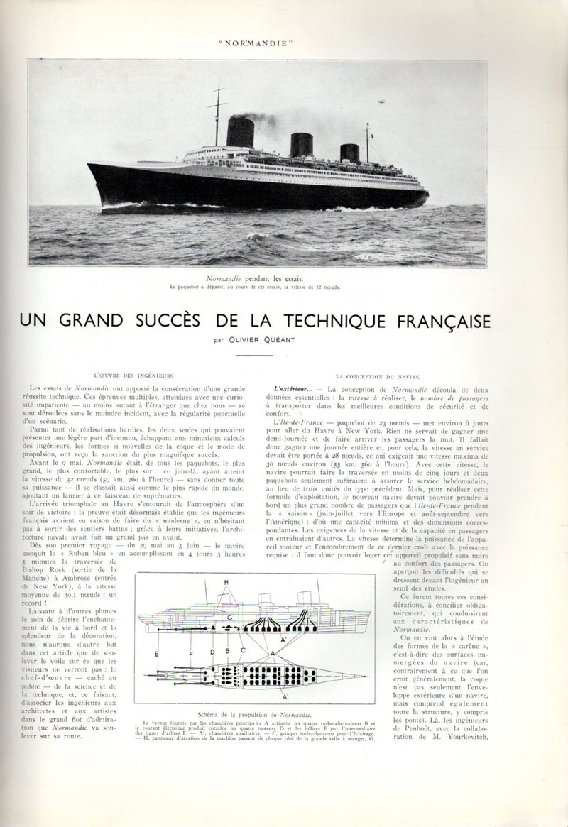 NORMANDIE: 1935 - Special June 1935 I'Illustration NORMANDIE issue