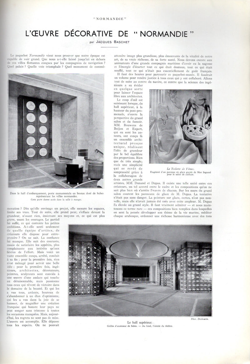 NORMANDIE: 1935 - Special June 1935 I'Illustration NORMANDIE issue