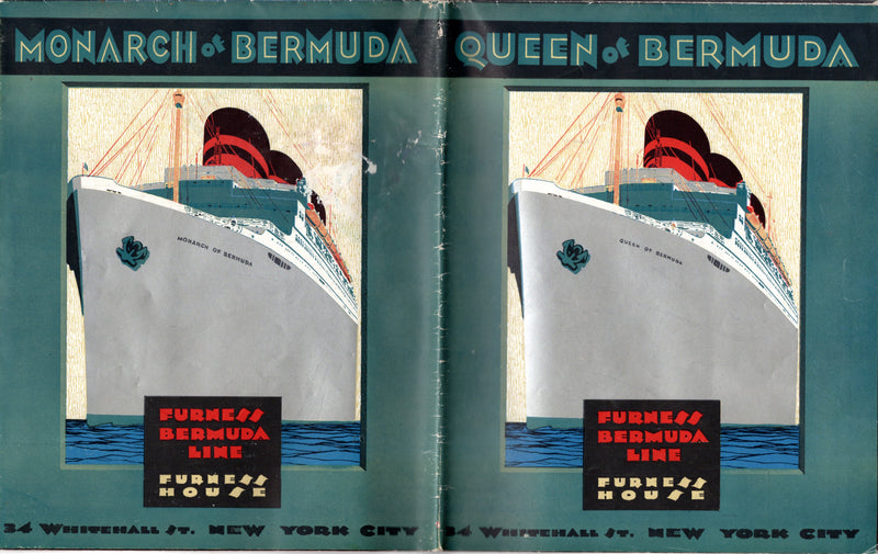 MONARCH OF BERMUDA & QUEEN OF BERMUDA - High design deco deck plan w/ interiors