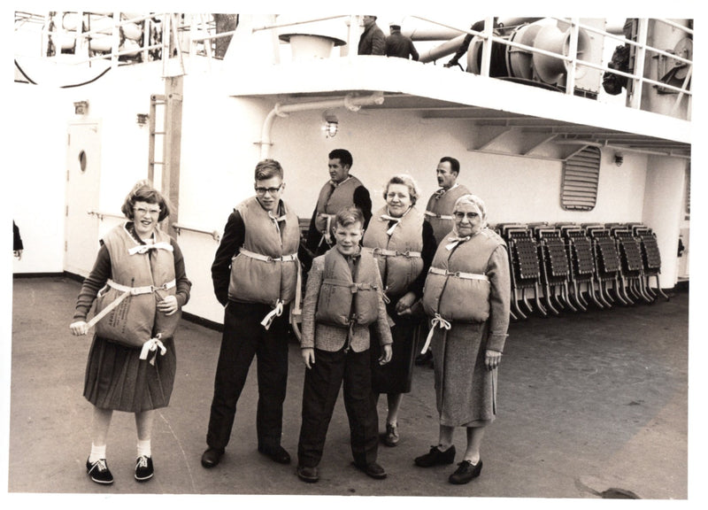UNITED STATES: 1952 - Child's life preserver inspected 11/13/69