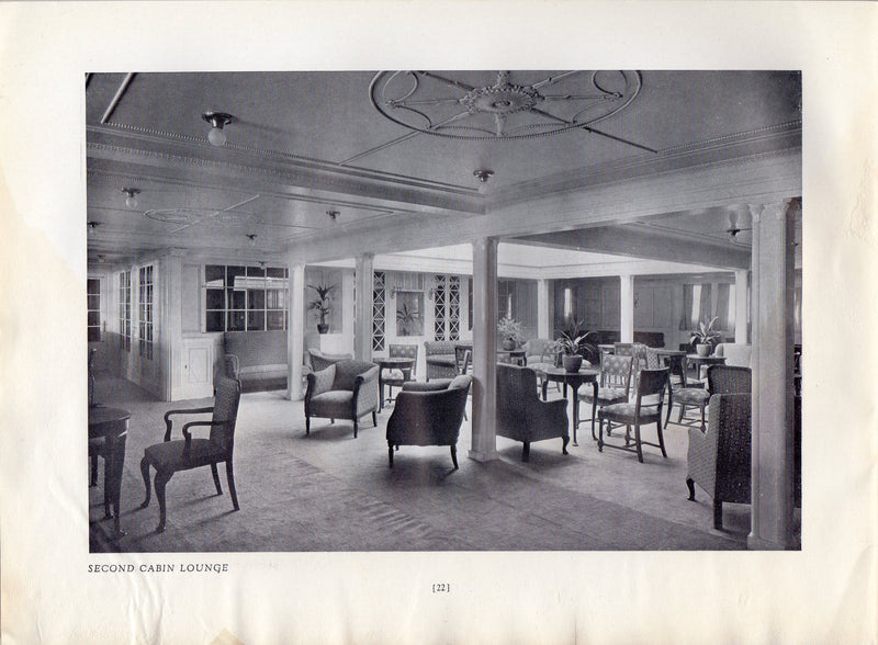 BERENGARIA: 1913 - Deluxe First Class interiors brochure late 1920s
