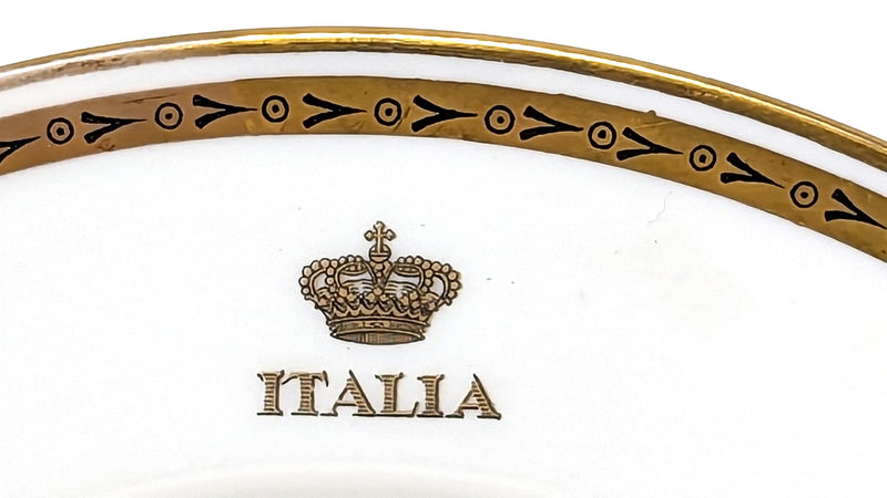 REX & CONTE DI SAVOIA: 1932 - First Class side plate w/ gold trim