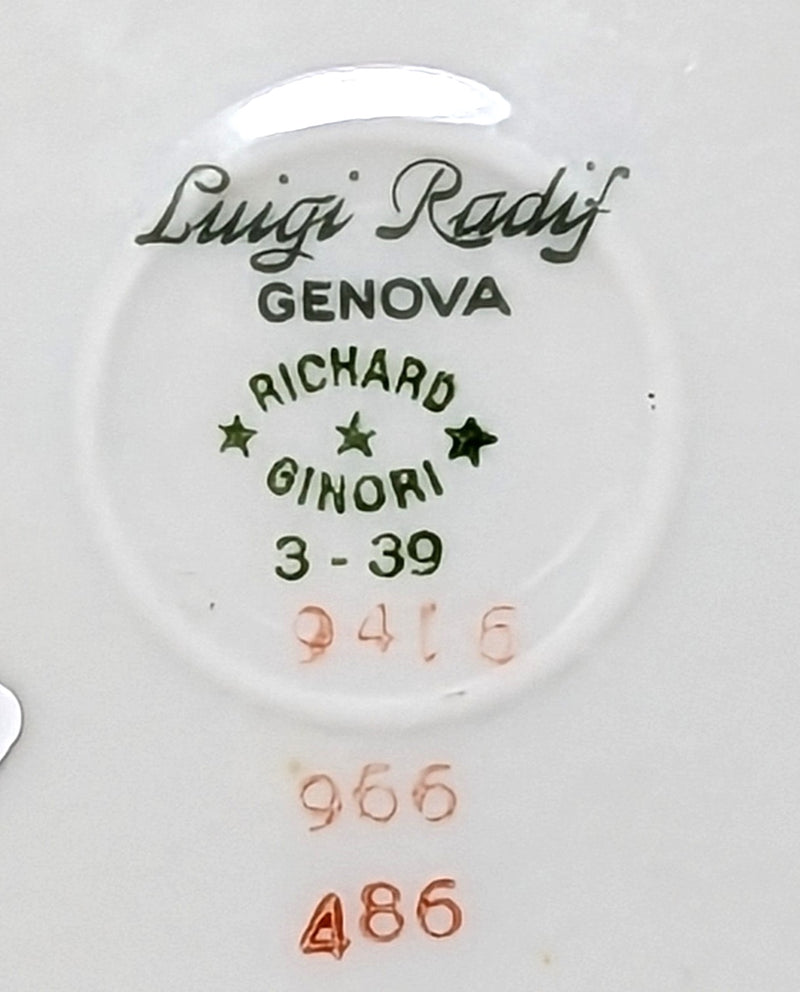 REX & CONTE DI SAVOIA: 1932 - First Class side plate w/ gold trim