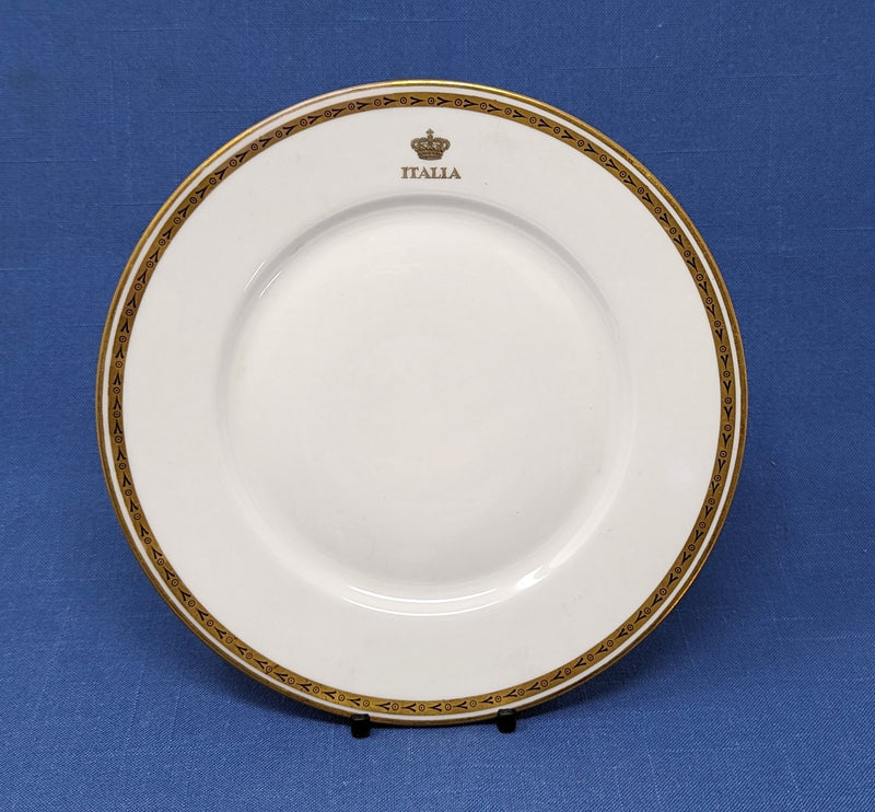 REX & CONTE DI SAVOIA: 1932 - First Class side plate w/ gold trim
