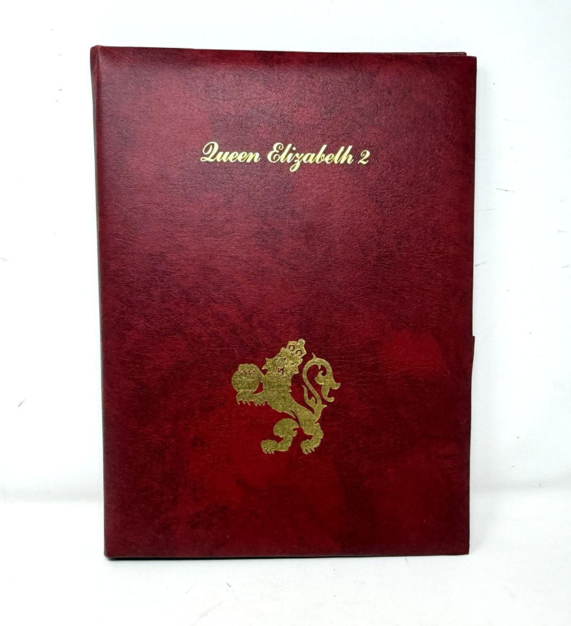 QE2: 1969 - Deluxe padded cabin folder w/ stationery