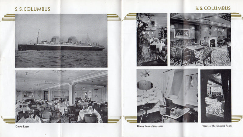 Various: pre-war - North German Lloyd First, Second & Tourist interior brochures from 1930-1932