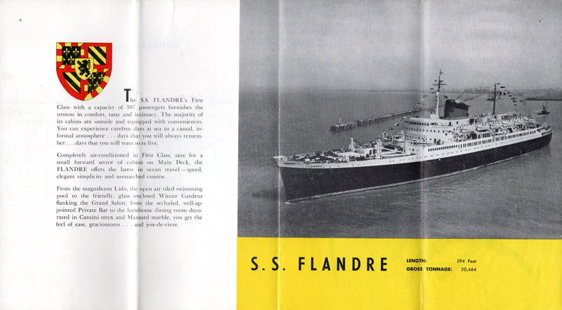 FLANDRE: 1952 - Deluxe First Class deck plan w/ interiors