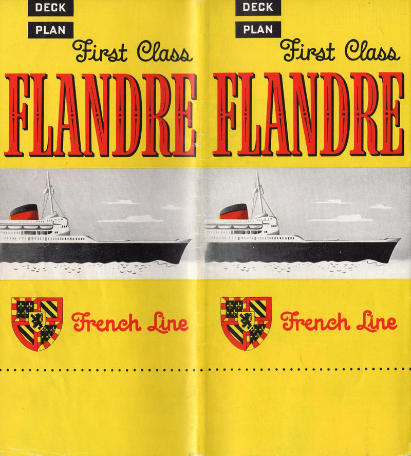 FLANDRE: 1952 - Deluxe First Class deck plan w/ interiors