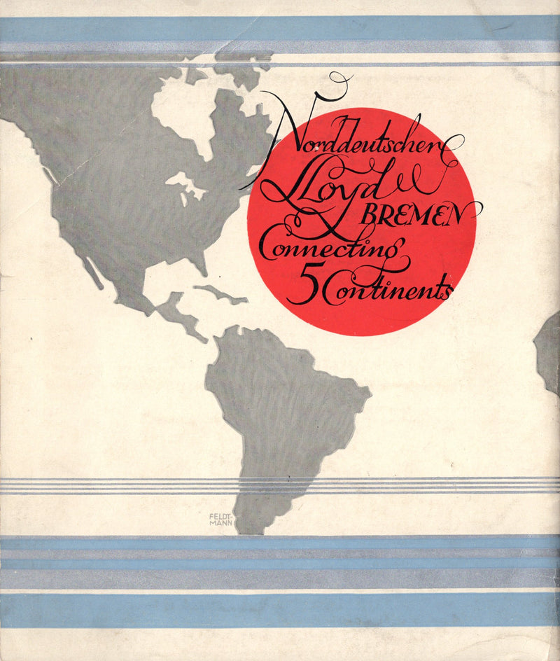 Various: pre-war - 1928 North German Lloyd interiors brochure w/ deco silver design