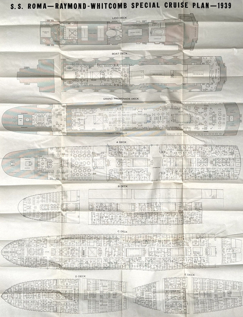 ROMA: 1926 - Special 1939 cruise deck plan