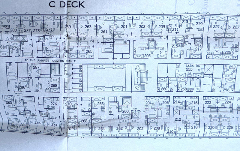 ROMA: 1926 - Special 1939 cruise deck plan