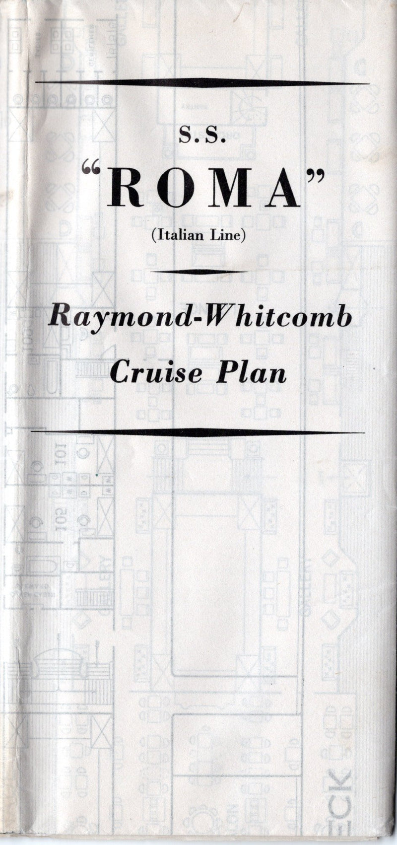 ROMA: 1926 - Special 1939 cruise deck plan