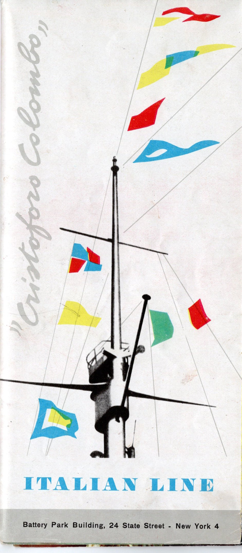 CRISTOFORO COLOMBO: 1954 - Color interiors brochure w/ ANDREA DORIA photos