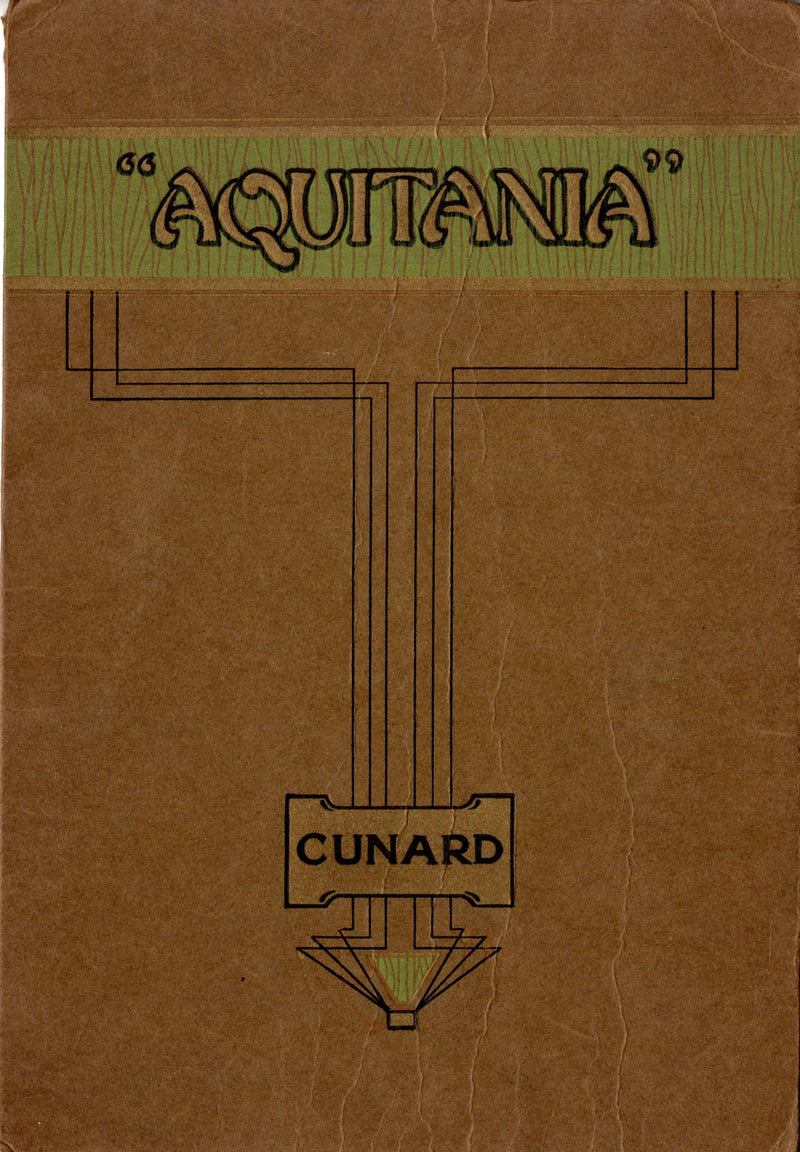 AQUITANIA: 1914 - Beautiful cutaway brochure from 1920s