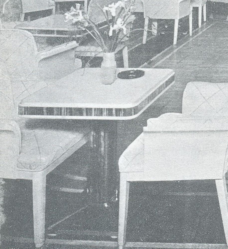 QUEEN MARY: 1936 - Deco lounge table w/ beautiful veneers