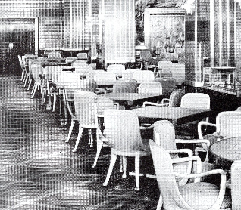 QUEEN MARY: 1936 - Original First Class dining room table