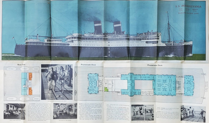 PENNSYLVANIA: 1929 - Deluxe pre-maiden deck plan w/ interiors