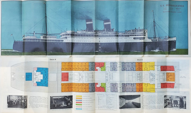 PENNSYLVANIA: 1929 - Deluxe pre-maiden deck plan w/ interiors