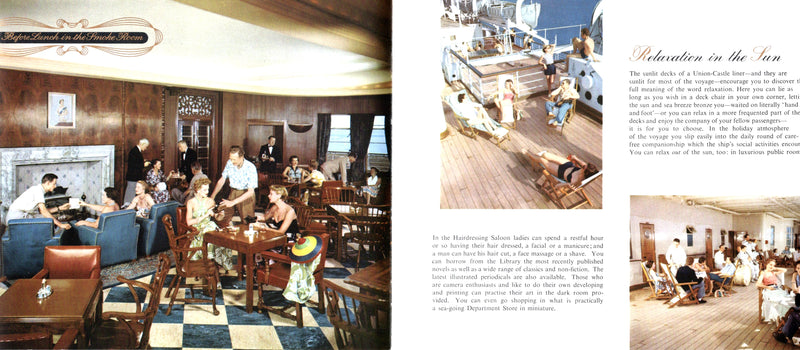 Various Ships - Deluxe Union-Castle First Class interiors brochure from mid-1950s