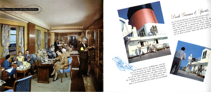 Various Ships - Deluxe Union-Castle First Class interiors brochure from mid-1950s