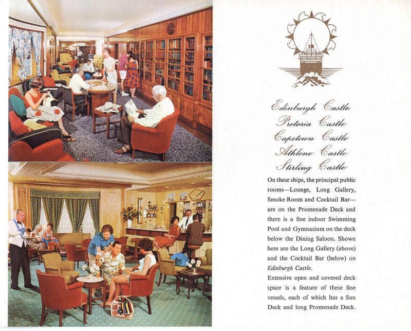 Various Ships - Deluxe 1959 Union-Castle First Class interiors brochure