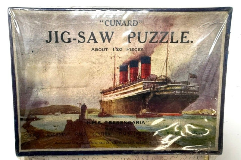 BERENGARIA: 1913 - Wooden jigsaw puzzle from 1920s-30s w/ original box