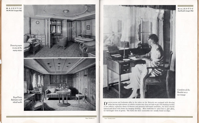 MAJESTIC: 1922 - Maiden Voyage First Class interiors brochure