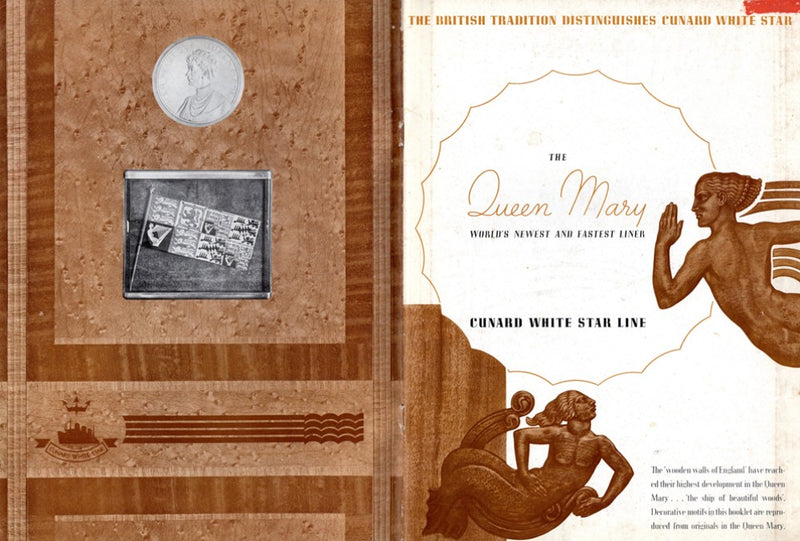 QUEEN MARY: 1936 - Famed gold-covered interiors brochure from 1937