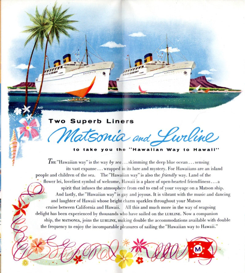 MATSONIA: 1932 - Color & stylish pre-maiden voyage interiors brochure