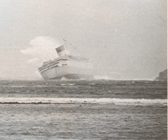 CARIBIA: 1949 - Brochure & deck plan from short, disastrous career