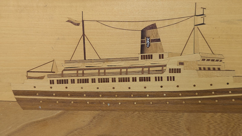 STEFAN BATORY: 1952 - Marquetry ship portrait