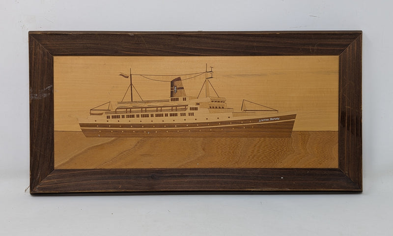 STEFAN BATORY: 1952 - Marquetry ship portrait