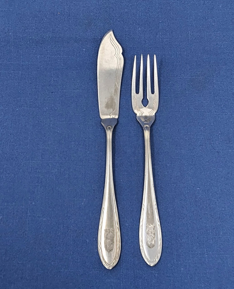 Various: pre-war - Early 1900s North German Lloyd silverplated knife & fork