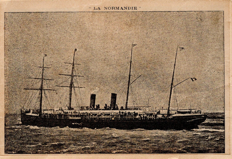 LA NORMANDIE: 1883 - Color-coded deck plan from 1886