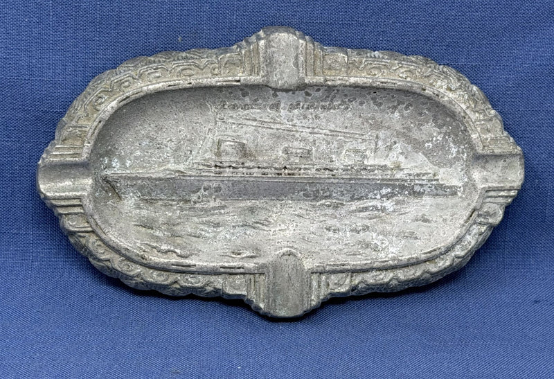 NORMANDIE: 1935 - Aluminum portrait ashtray