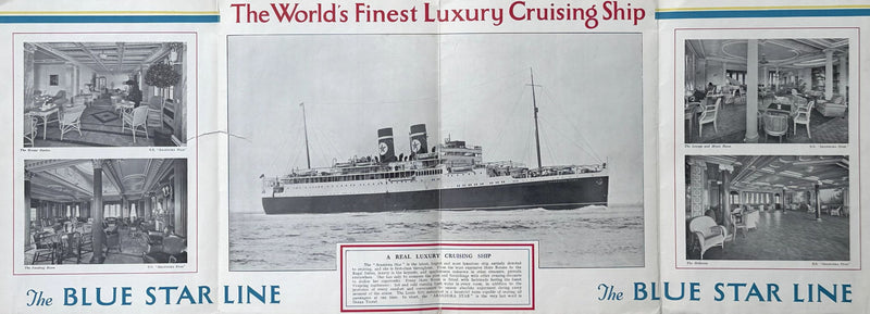 ARANDORA STAR: 1927 - Large 1930 cruise brochure w/ plans & pics