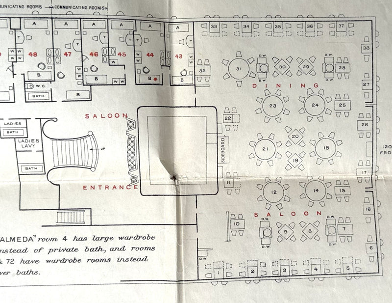 ALEMEDA & ANDALUCIA: 1927 - Large First Class plan from 1928