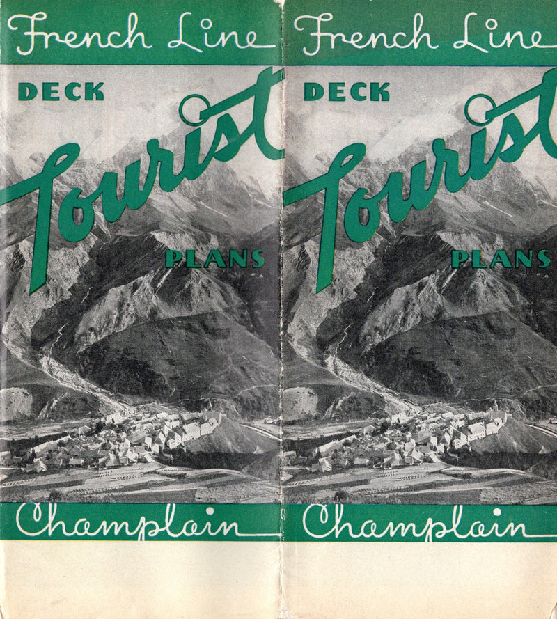 CHAMPLAIN: 1932 - Tourist Class ISOMETRIC color deck plans