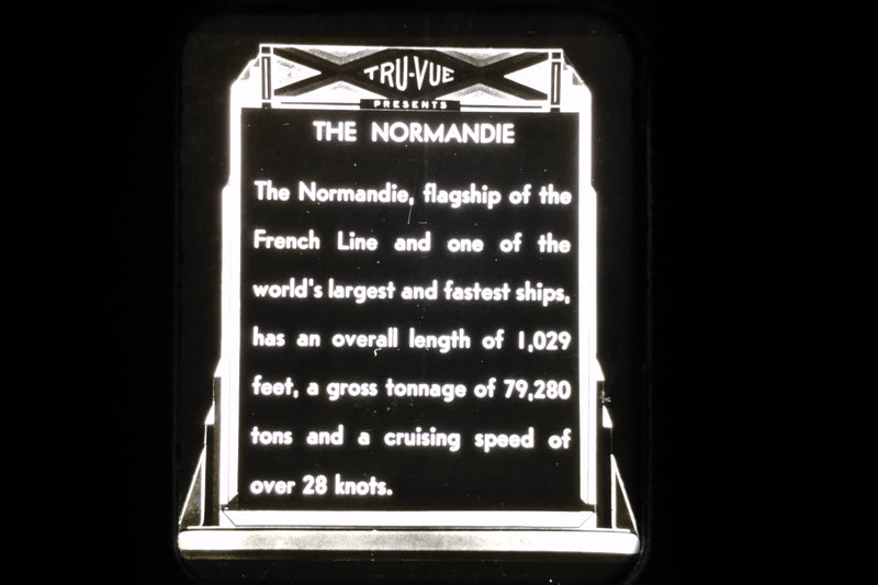 NORMANDIE: 1935 - 15 "Tru-View" 35 mm slides with wonderful details