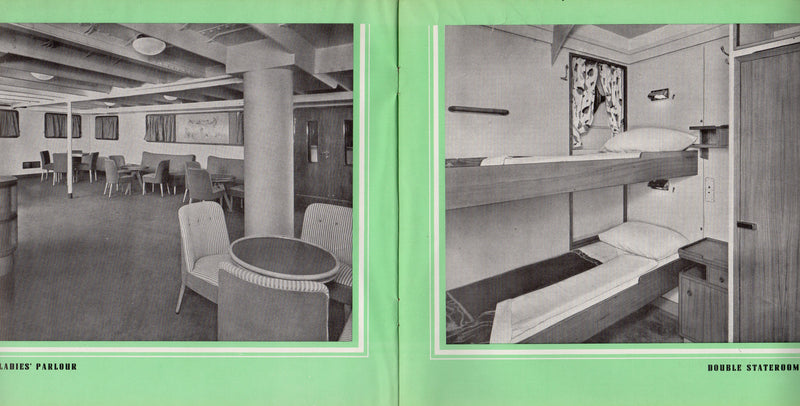 CONTE BIANCAMANO: 1925 - Tourist Class interiors circa 1949