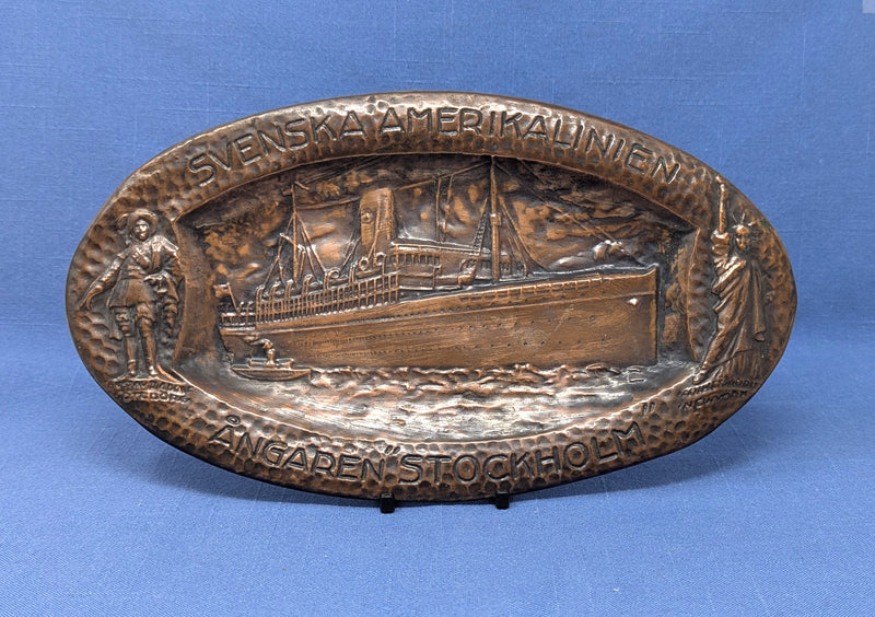 STOCKHOLM: 1900 - Detailed copper portrait plaque circa 1923