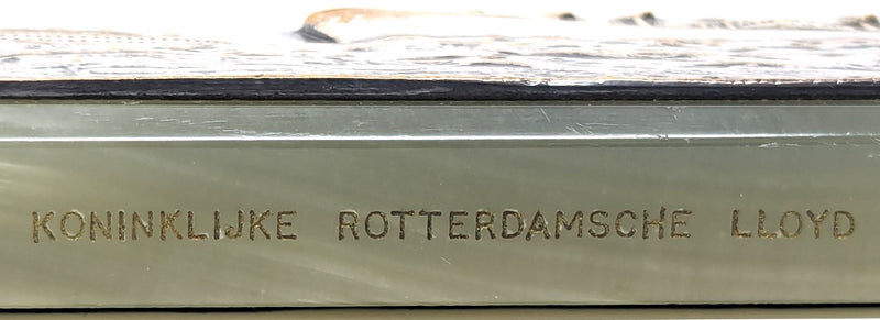 Various Ships - Royal Rotterdam Lloyd soapstone paperweight w/ silver portrait of ships