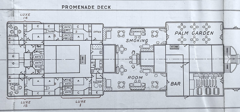 LAFAYETTE: 1915 - Cruise brochure w/ large deck plans & interior photos