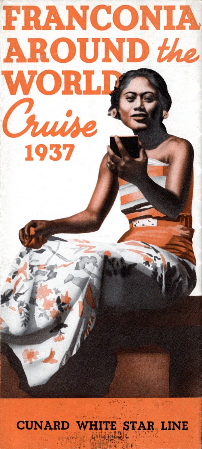 FRANCONIA: 1923 - Around the World brochure w/ plans & interiors 1937