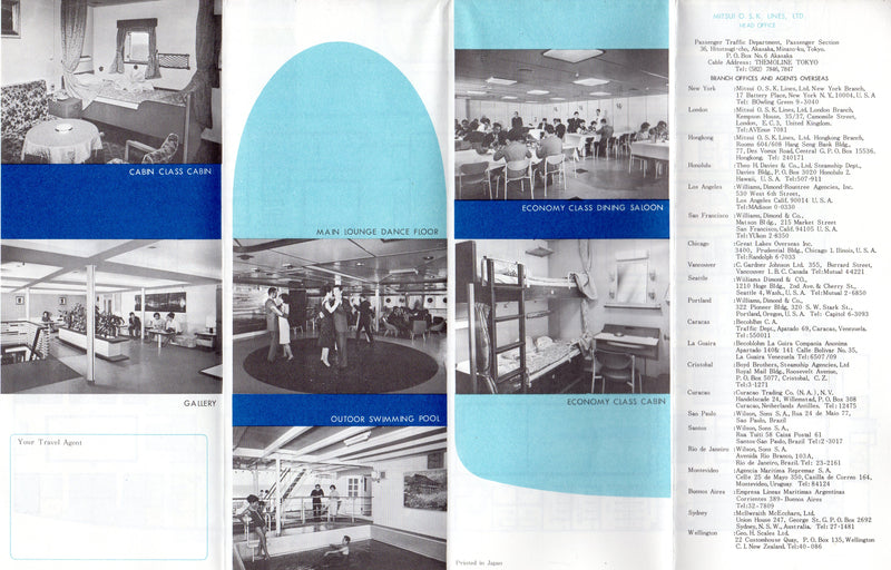 ARGENTINA MARU: 1958 - Deck plan w/ interior photos