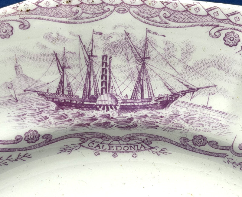 Various: pre-war - Circa 1841 "Boston Mails" dinner plate in RARE lavender #1