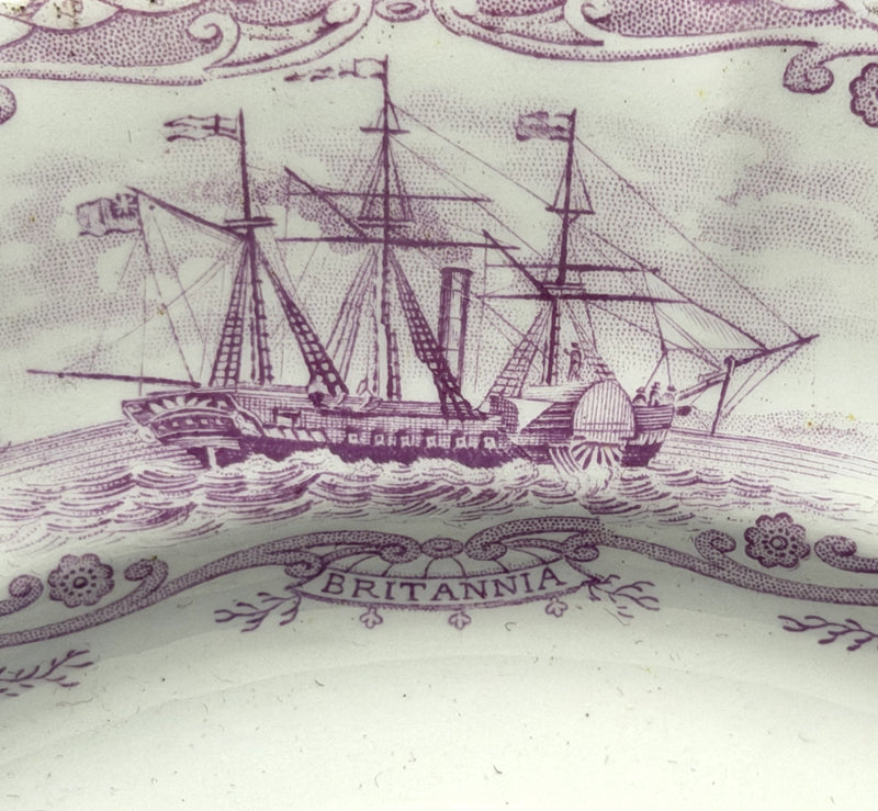 Various: pre-war - Circa 1841 "Boston Mails" dinner plate in RARE lavender #1