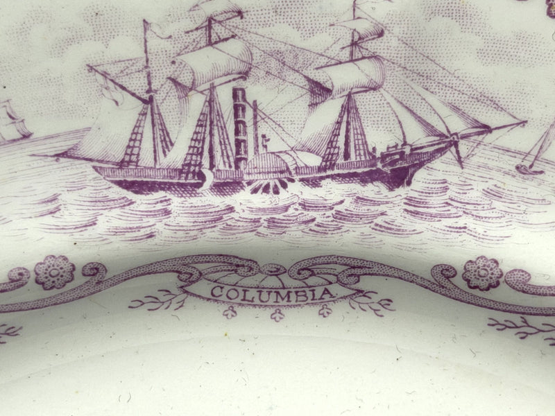 Various: pre-war - Circa 1841 "Boston Mails" dinner plate in RARE lavender #1