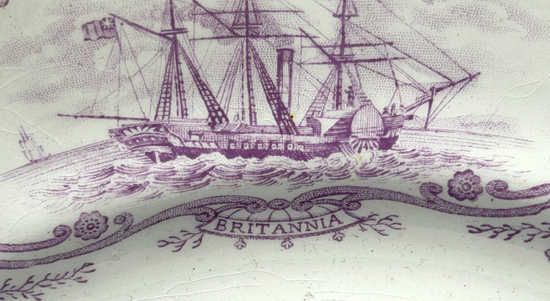 Various: pre-war - Circa 1841 "Boston Mails" dinner plate in RARE lavender #2